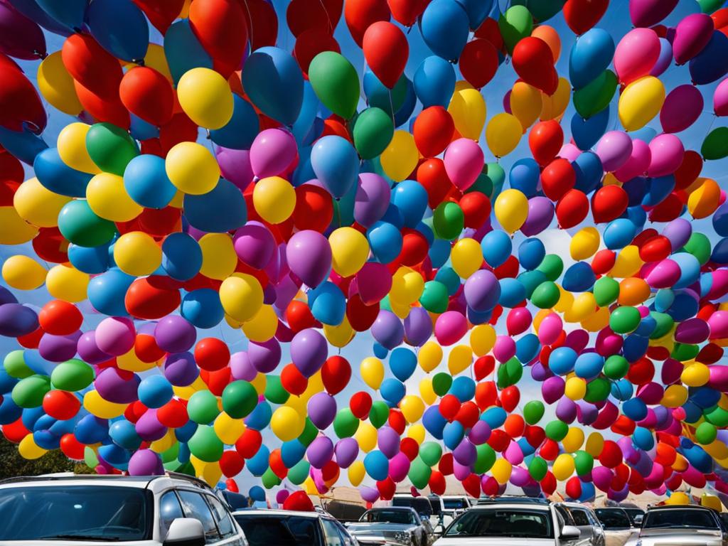 car lot advertising balloons