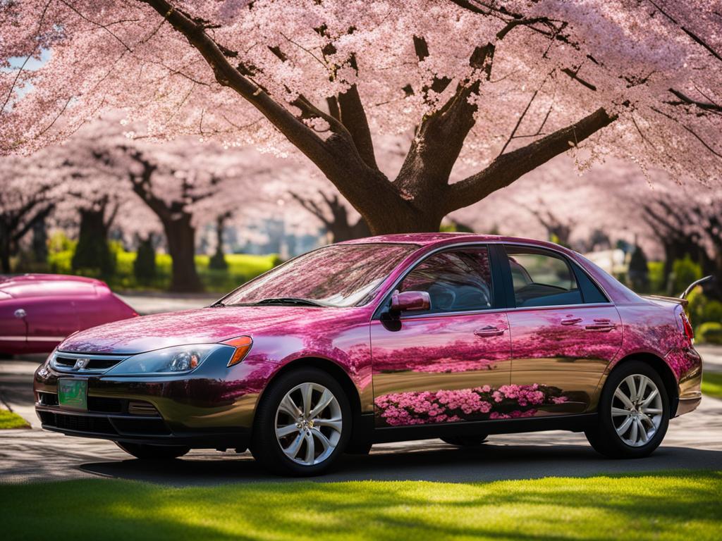 cherry blossom car wrap