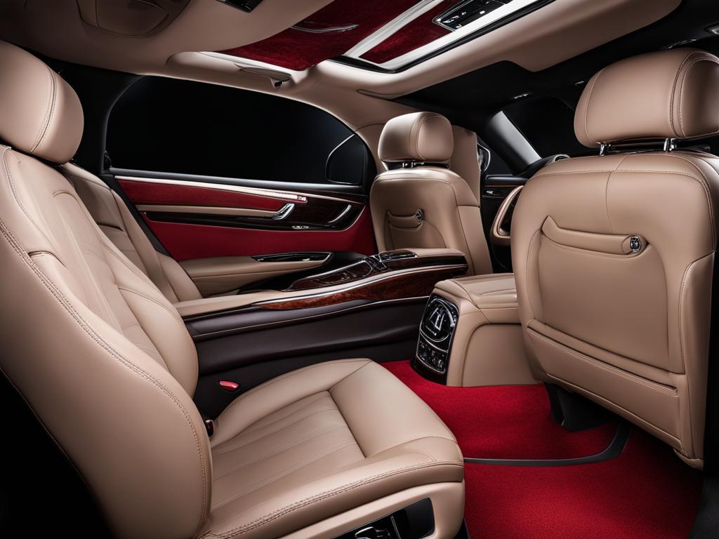 Elegant Red Leather Interior of a Luxury Car