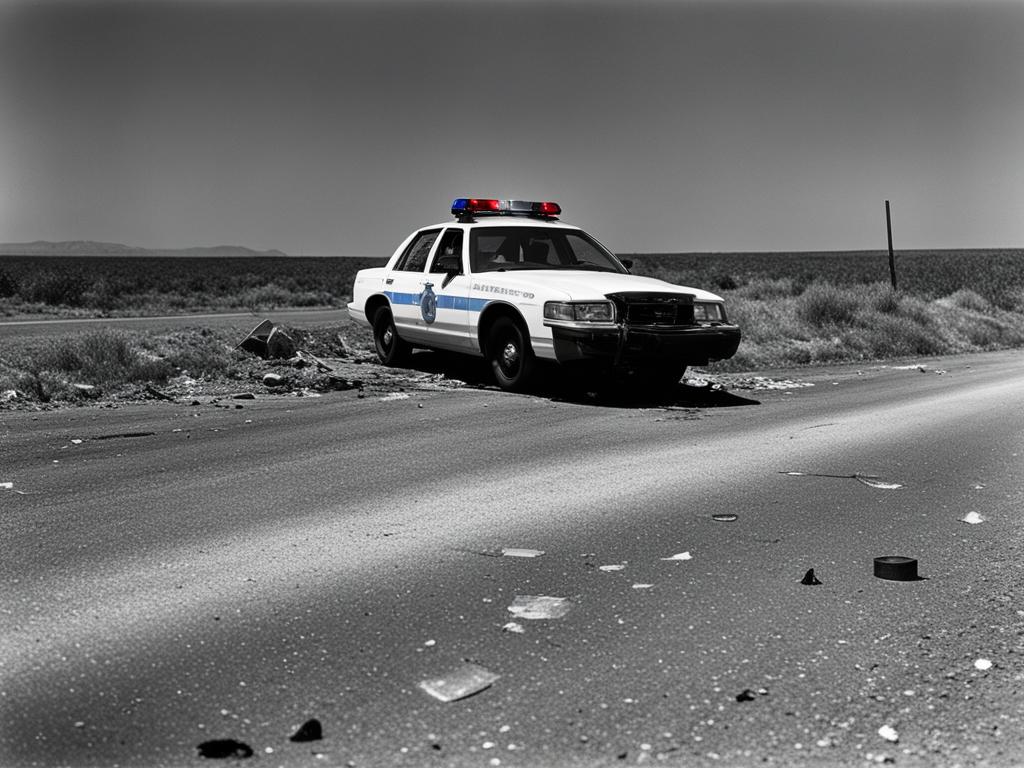 Police car at a crash site