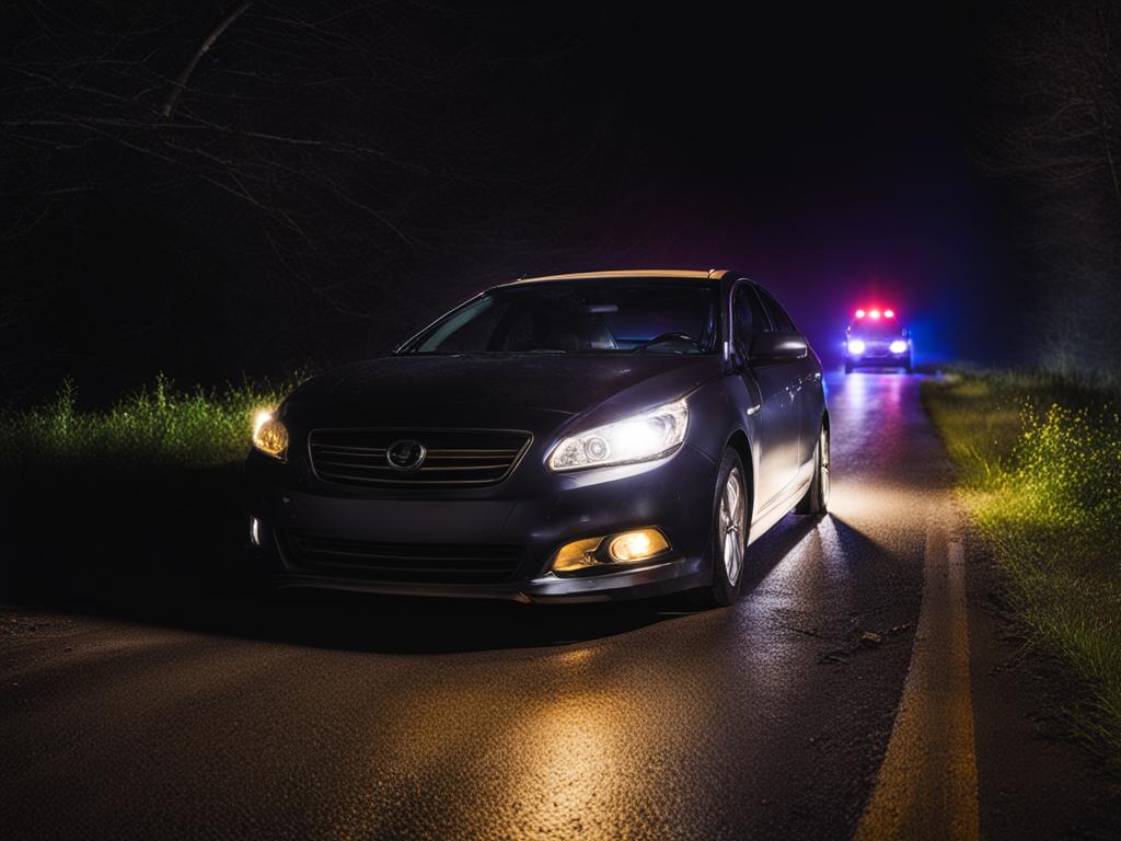 car wreck at night