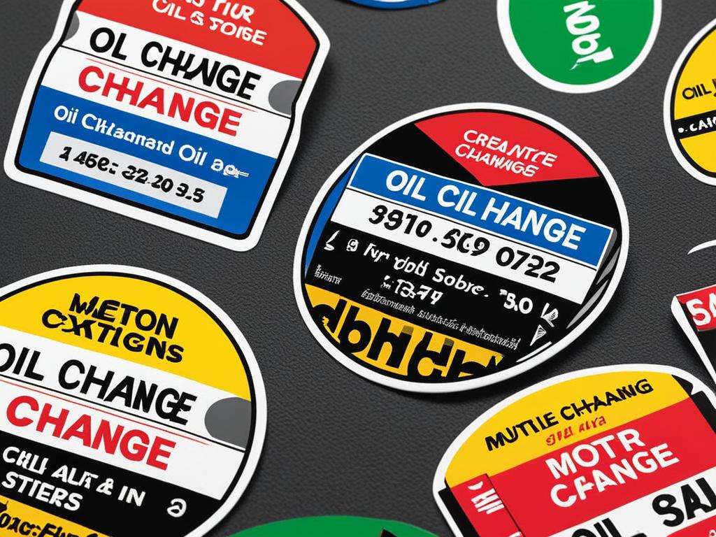 oil change sticker examples