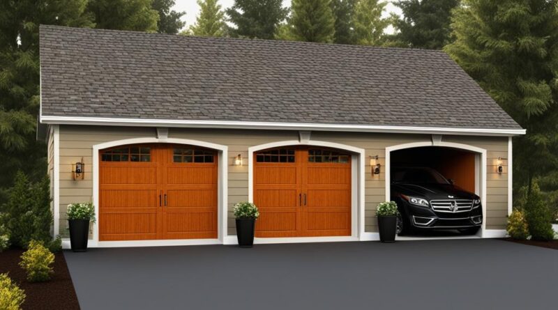 standard 3 car garage size