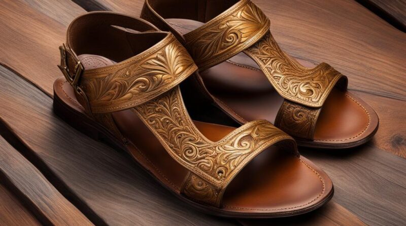 tooled leather sandals